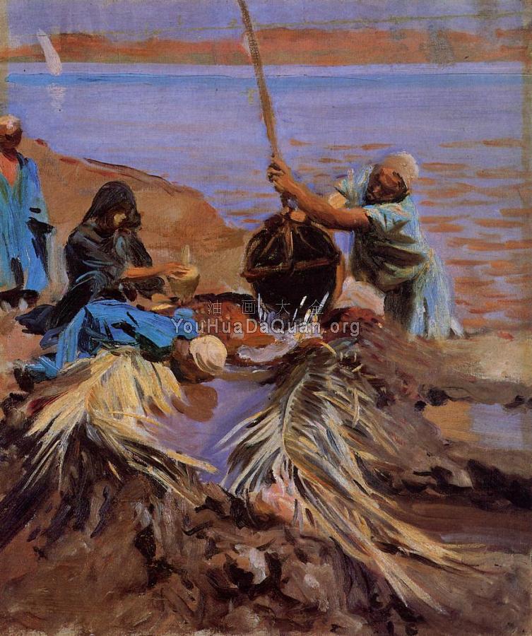 Egyptians Raising Water from the Nile - 约翰·辛格·萨金特
